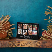 Plaque Photo Family photo collage black love heart script (Côté)