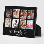 Plaque Photo Family photo collage black love heart script (Côté)