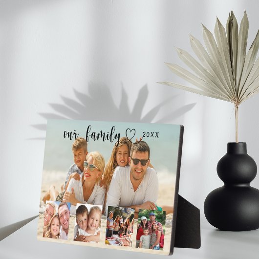 Plaque Photo Family photo collage love heart script