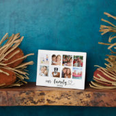 Plaque Photo Family photo collage love heart script (Côté)