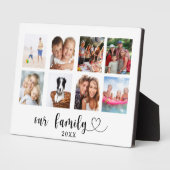 Plaque Photo Family photo collage love heart script (Côté)