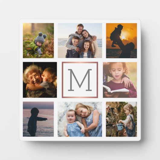 Plaque Photo Family Photo Collage Monogram (Devant)