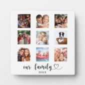 Plaque Photo Family photo collage script heart (Devant)