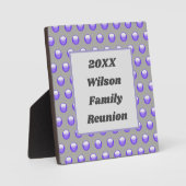Plaque Photo Family Reunion Blue and Grey Polka Dot Event (Recto)