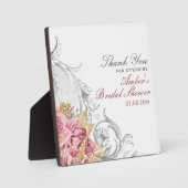 Plaque Photo Fancy Pink Floral Bridal Shower (Recto)