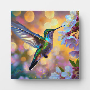 Plaque Photo Fantaisie de fleurs de cerisier Colibri