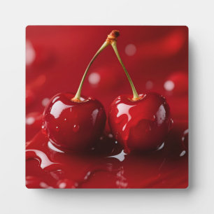 Plaque Photo Fantaisie de sirop rouge aux cerises brillantes