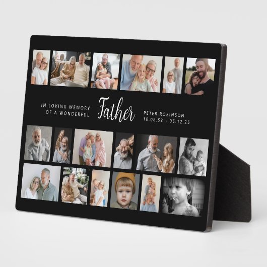 Plaque Photo Father Memorial 18 Photo Collage (Côté)