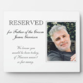 Plaque Photo Father of Groom Reserved Photo Memorial Wedding (Devant)