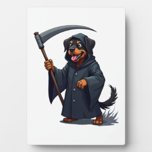 Plaque Photo Faucheur Rottweiler Chien