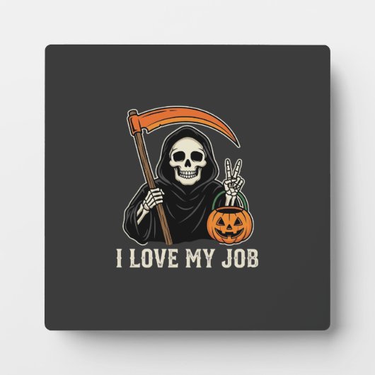 Plaque Photo Faucheuse j'aime mon travail conception d'Hallowee (Devant)