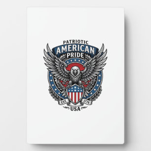 Plaque Photo Faucon de bataille patriotique Aigle patriotique &