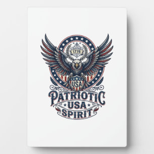 Plaque Photo Faucon de bataille patriotique Aigle patriotique &