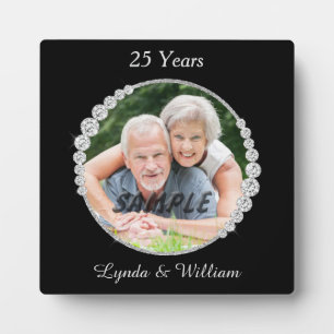 Plaque Photo Faux Diamond Autour De L'Argent Anniversaire Photo