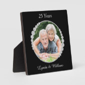 Plaque Photo Faux Diamond Autour De L'Argent Anniversaire Photo (Recto)