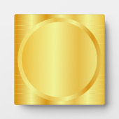 Plaque Photo Faux Gold Elegant Ajouter Votre Texte Monogramme M (Devant)