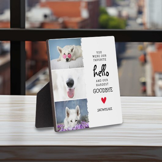 Plaque Photo Favori Bonjour, Au revoir le plus difficile Perte