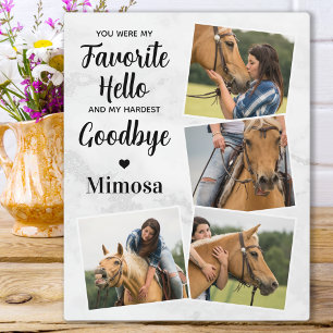 Plaque Photo Favori Bonjour Hardest Adieu personnalisé Pet Memo