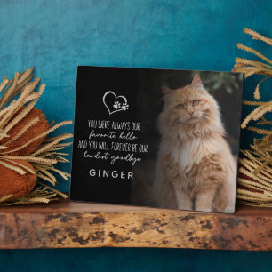 Plaque Photo Favori Hello Hardest Goodbye Cat Memorial