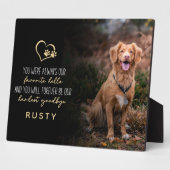 Plaque Photo Favori Hello Hardest Goodbye Pet Memorial (Côté)