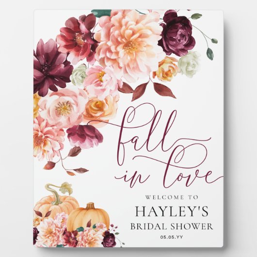 Plaque Photo Faye Fall In Love Fête des mariées Affiche de bien (Devant)