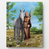 Plaque Photo Fée avec Licorne (Devant)