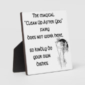Plaque Photo Fée magique "Nettoyer après vous" (Recto)