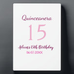 Plaque Photo Fée rose 15e anniversaire simple moder quinceanera<br><div class="desc">conception filaire</div>