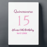 Plaque Photo Fée rose 15e anniversaire simple moder quinceanera<br><div class="desc">conception filaire</div>