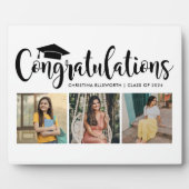 Plaque Photo Félicitations Black 3 Photo 2025 Graduation (Devant)