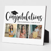 Plaque Photo Félicitations Black 3 Photo 2025 Graduation (Côté)