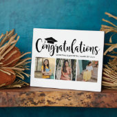 Plaque Photo Félicitations Black 3 Photo 2025 Graduation (Côté)