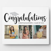 Plaque Photo Félicitations Silver 3 Photo 2025 Graduation (Devant)