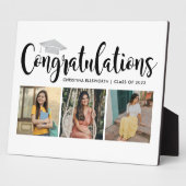 Plaque Photo Félicitations Silver 3 Photo 2025 Graduation (Côté)