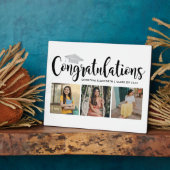 Plaque Photo Félicitations Silver 3 Photo 2025 Graduation (Côté)