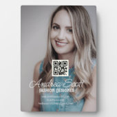 Plaque Photo Femme chef d'entreprise ajouter nom photo q r code (Devant)