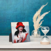Plaque Photo Femme en Casquette rouge (Insitu)