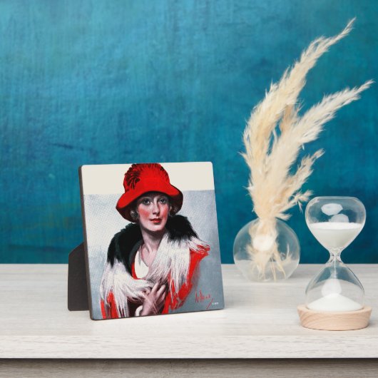 Plaque Photo Femme en Casquette rouge (Insitu)