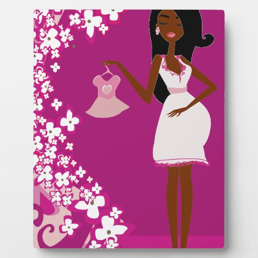 Plaque Photo femme enceinte noire (Devant)
