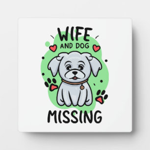 Plaque Photo Femme et chien disparus