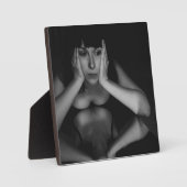 Plaque Photo Femme et miroir (Recto)