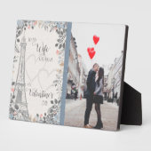 Plaque Photo Femme romantique Saint Valentin Tour Eiffel photo (Côté)