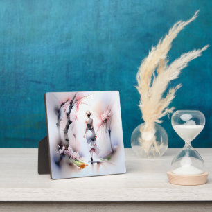 Plaque Photo Femme solitaire marchant