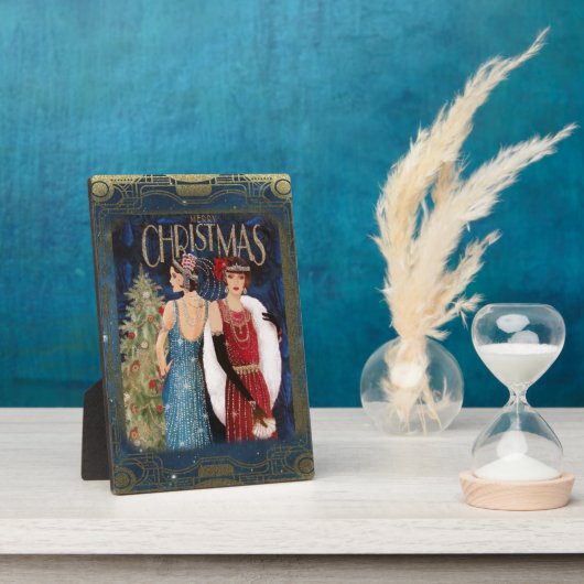 Plaque Photo Femmes de Noël Art déco (Côté)