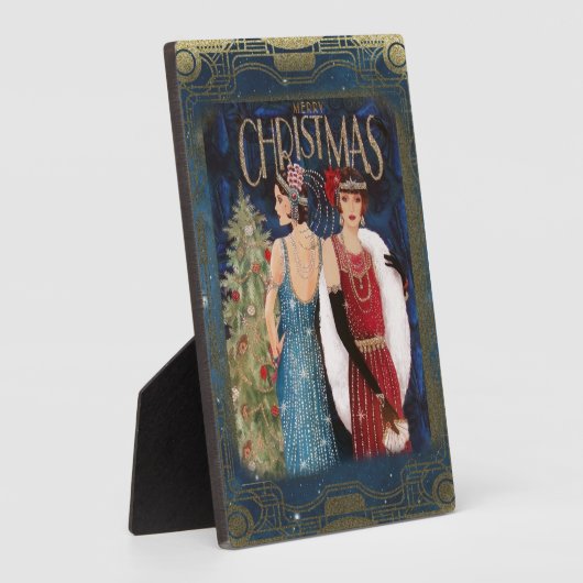 Plaque Photo Femmes de Noël Art déco (Côté)