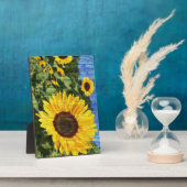 Plaque Photo Fence painted de Sunflowers (Côté)