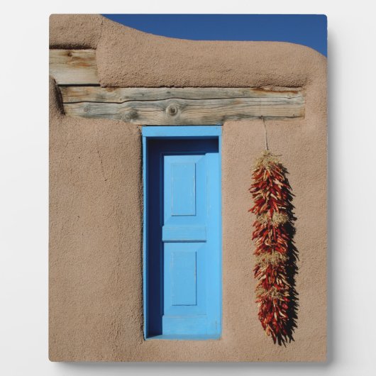 Plaque Photo Fenêtre bleue de Taos (Devant)