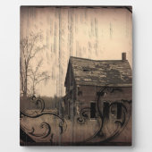 Plaque Photo ferme rustique de l'ouest mariage (Devant)