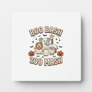 Plaque Photo Fête amusante d'animaux de Zoo Boo Bash Halloween_