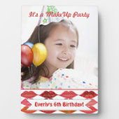 Plaque Photo Fête d'anniversaire de maquillage pour petites fil (Devant)